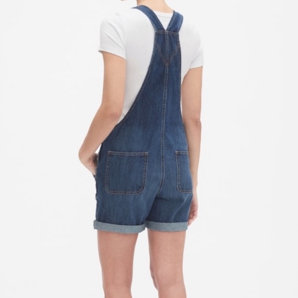GAP Denim Overall Cuffed Shorts - Picture 2 of 14